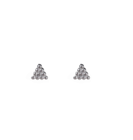 Go Dutch Label D&E - Dotted Triangle Stud Silver