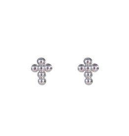 Go Dutch Label D&E - Dotted Cross Stud Silver