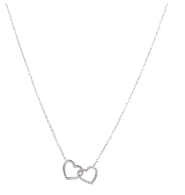 Go Dutch Label D&E - Small linked heart necklace silver