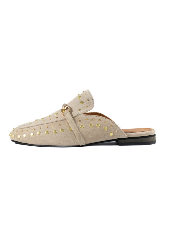 Babouche Babouche- studded muiltje beige