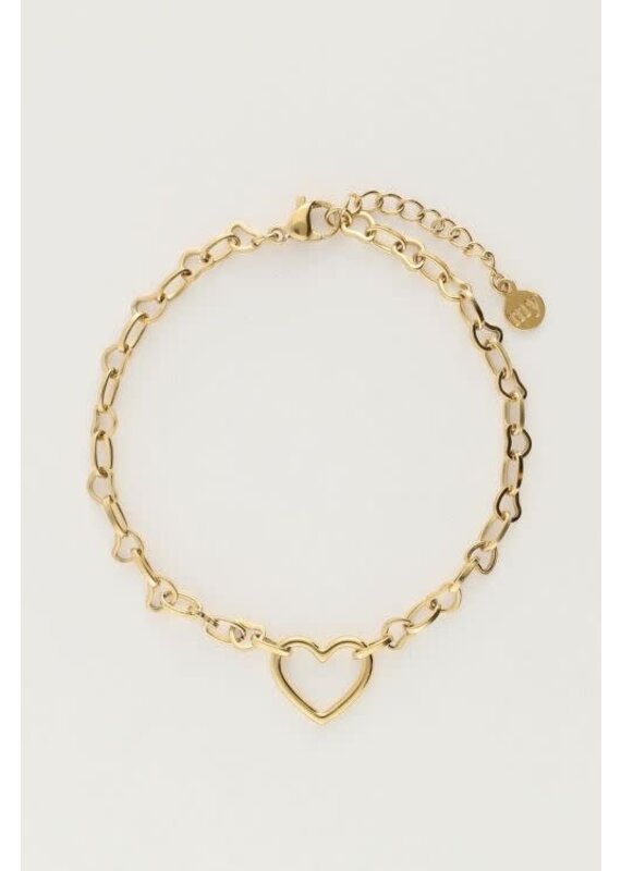 My Jewellery My Jewellery | Armband met klein open hart - goud