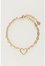 My Jewellery Armband met klein open hart - goud