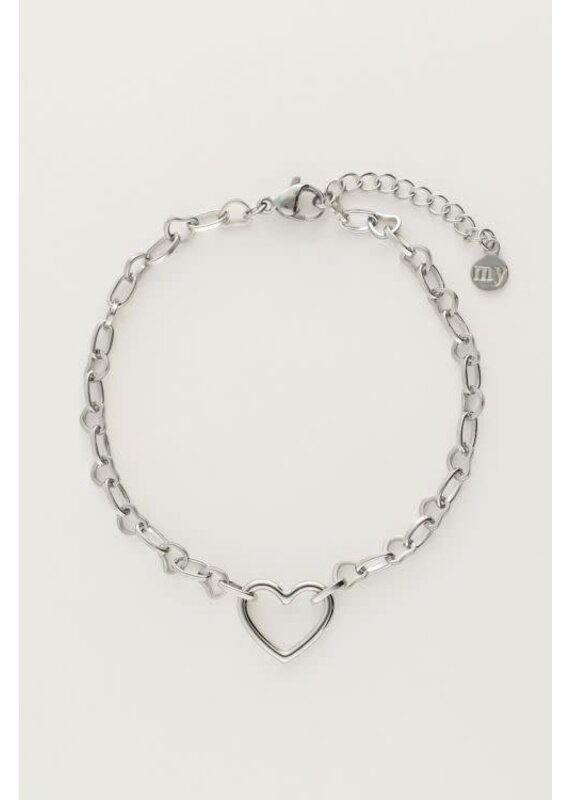 My Jewellery Armband met open hart - zilver
