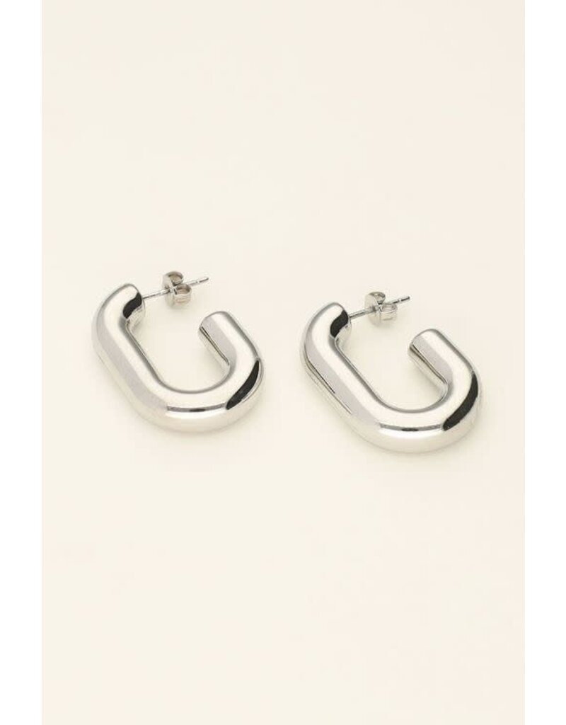 My Jewellery Statement ovale oorhangers - zilver