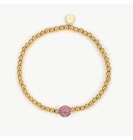 21Jewelz Elastische armband met bolletje - roze/goud