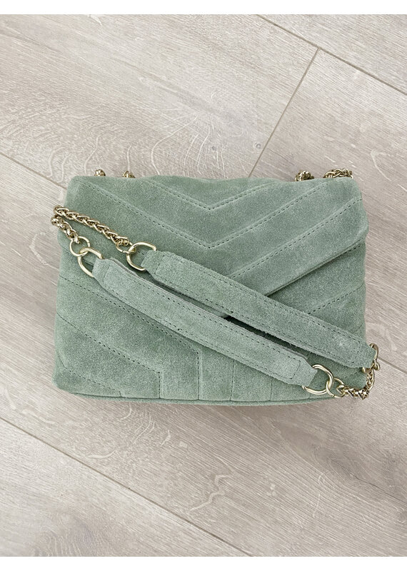 21Jewelz Fashion tas - suede mint groen