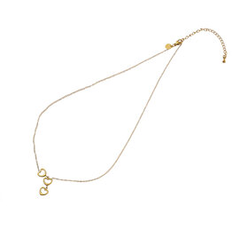 Go Dutch Label D&E - Ketting met drie kleine hartjes - goud