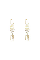 Go Dutch Label D&E - LOVE letters oorbellen - goud