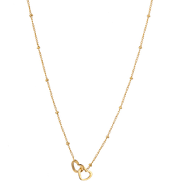 Go Dutch Label D&E - Dubbele hartjes ketting - goud