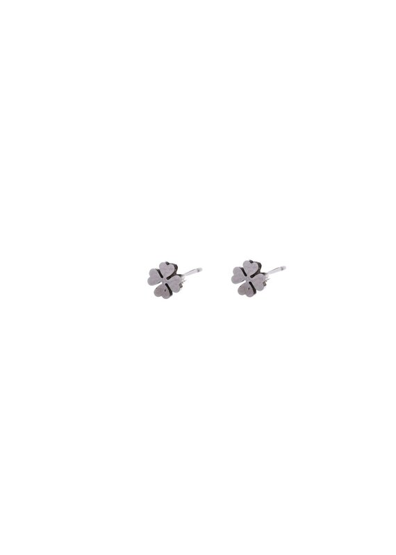 Go Dutch Label D&E - Kleine klaver studs - zilver