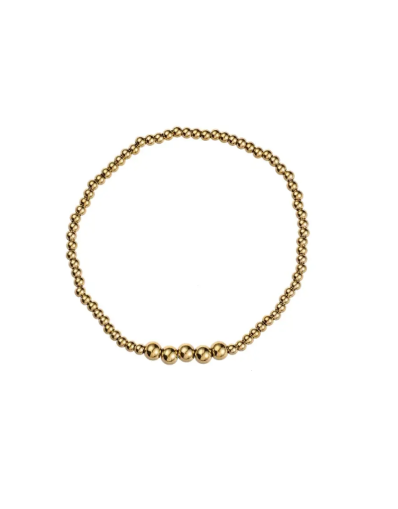 Go Dutch Label D&E - Armband met kleine &  grote bolletjes - goud