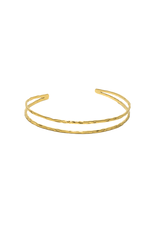 21Jewelz Dubbele gouden bangle met textuur