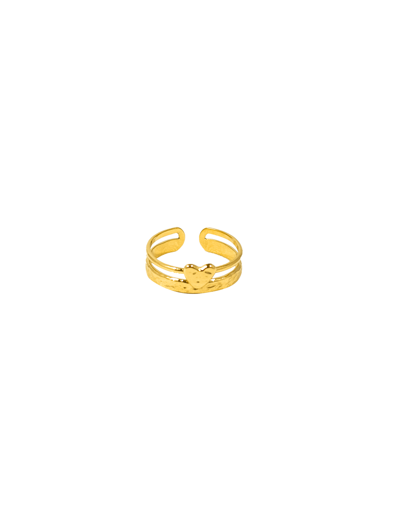 21Jewelz Gelaagde ring met hartje - goud