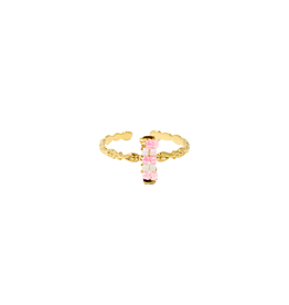 21Jewelz Gouden ring met roze kraaltjes