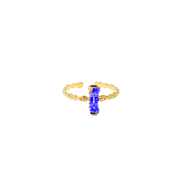 21Jewelz Gouden ring met blauwe kraaltjes