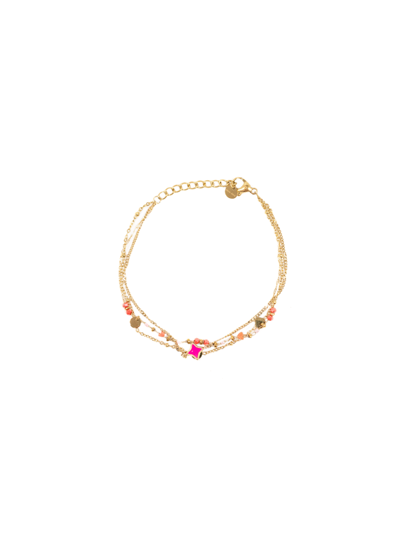 21Jewelz Armbandje met ster - fuchsia