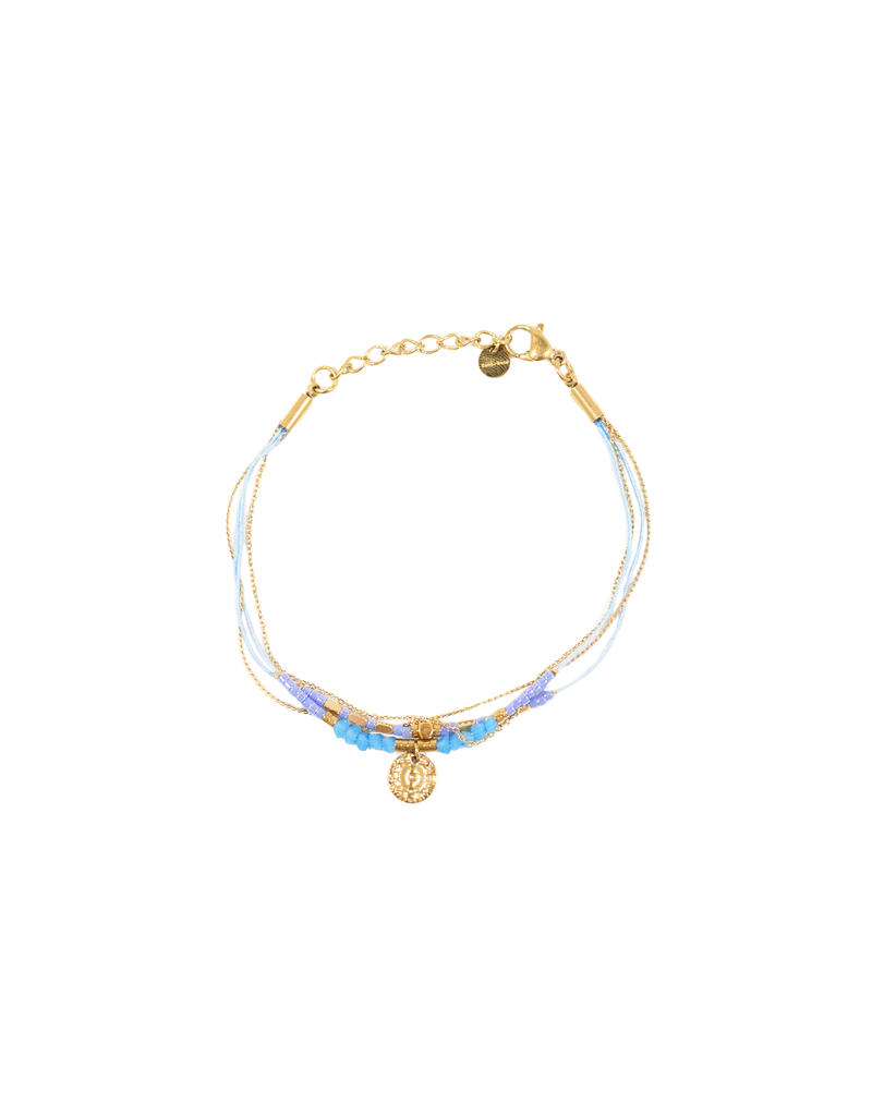 21Jewelz Armbandje met goud muntje - blauw