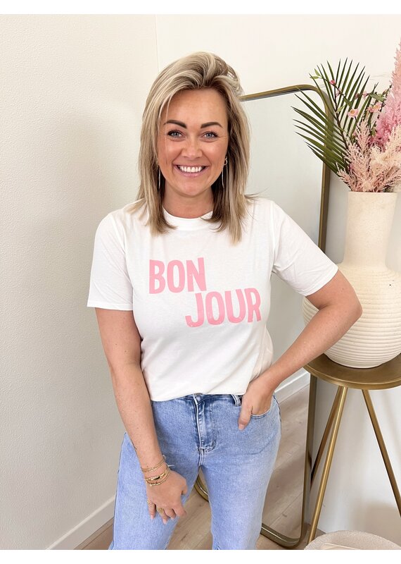 21Jewelz T-shirt bonjour roze