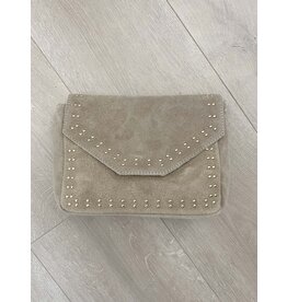 21Jewelz Tas met kleine studs - suede beige