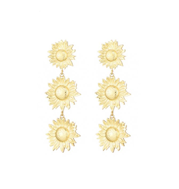 21Jewelz Statement oorbellen zonnebloem - goud