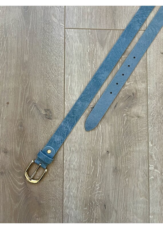 21Jewelz Musthave gold detailed riem - suede blauw