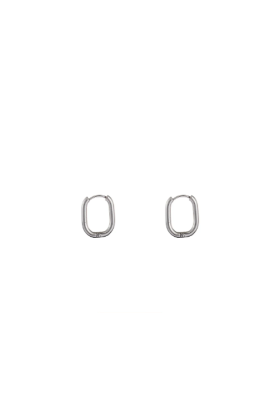 Go Dutch Label D&E - Small oval hoops - zilver