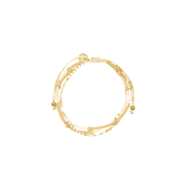 Biba Drielaags armbandje - beige/ecru