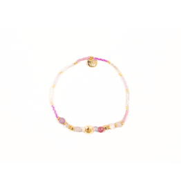 Biba Armband met gouden steen & kleurrijke kralen