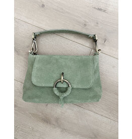 21Jewelz Musthave tasje met ringdetail - suede mint groen