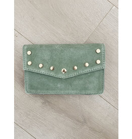 21Jewelz Tasje met gouden studs - suede mint groen