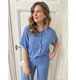 21Jewelz Casual fit blouse met korte mouwen - blauw