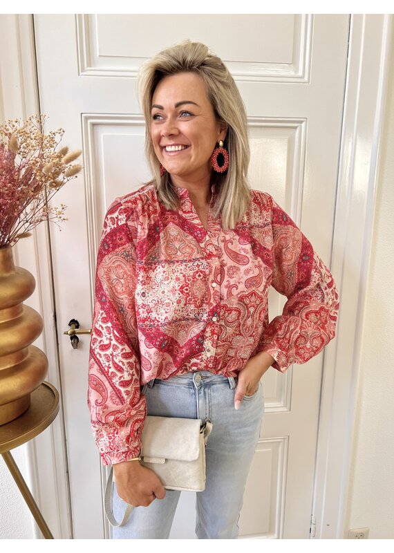 21Jewelz Blouse met paisley print - rood