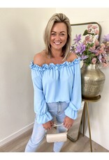 21Jewelz Off shoulder top met ruffles - blauw