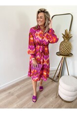 21Jewelz Maxi jurk met print & kraag - paars/oranje