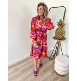 21Jewelz Maxi jurk met print & kraag - paars/oranje