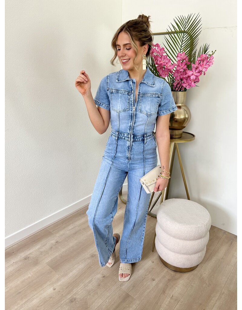 21Jewelz Jeans jumpsuit met korte mouwen