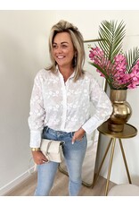 21Jewelz Blouse met kraag en bloemen - wit