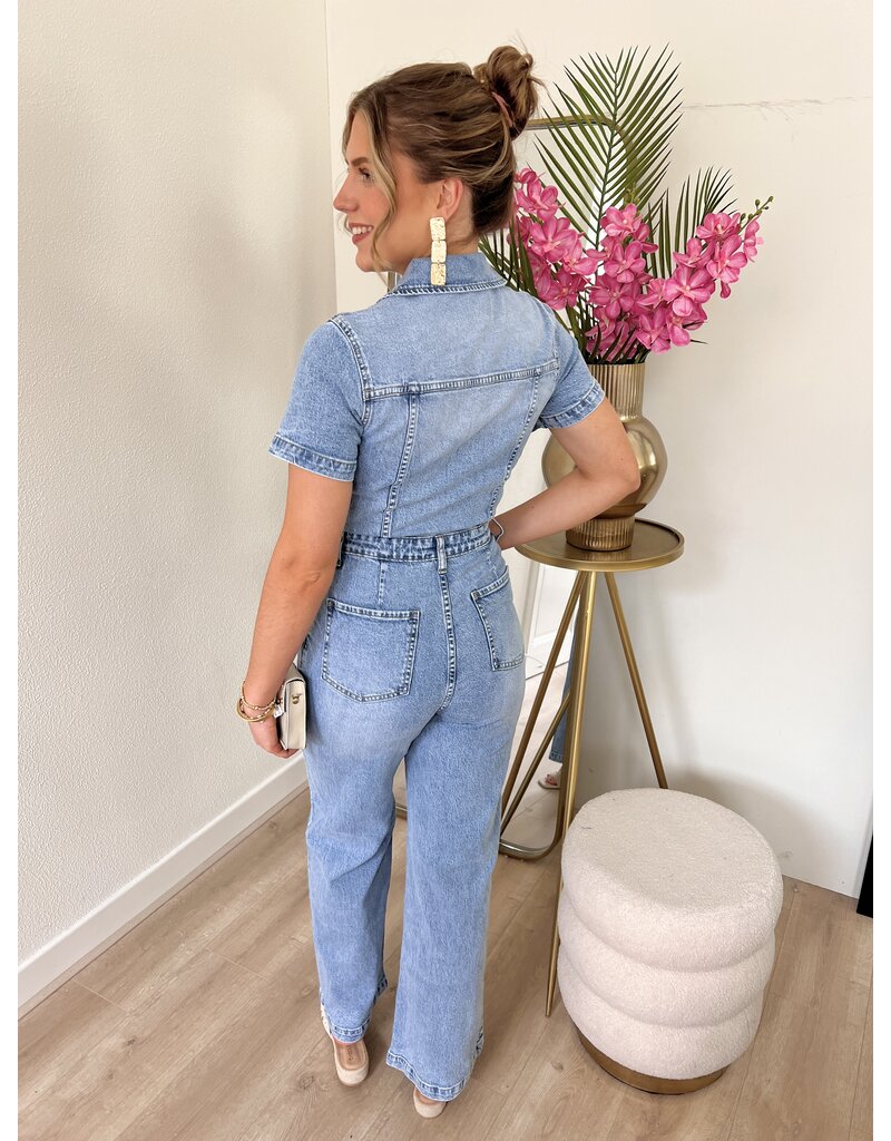 21Jewelz Jeans jumpsuit met korte mouwen