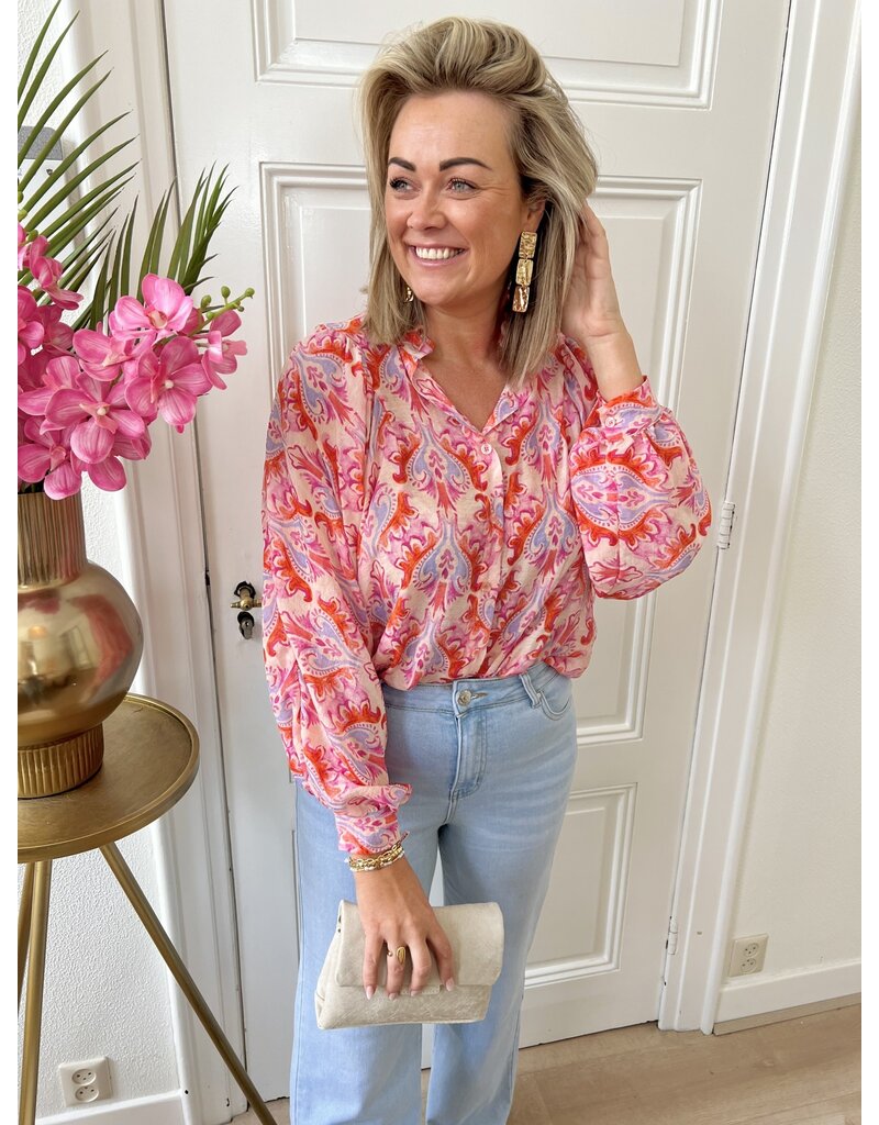 21Jewelz Blouse met vrolijke koraal print