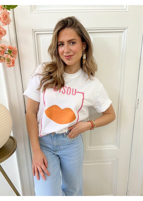 21Jewelz Shirt met roze/oranje opdruk