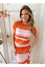 21Jewelz Top met zigzag motief - oranje