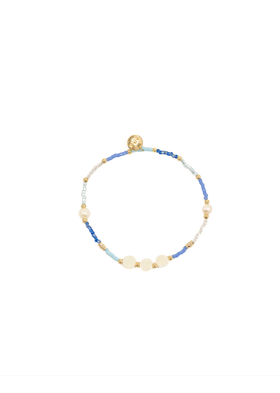 21Jewelz Kleurrijk blauw armbandje met witte stenen