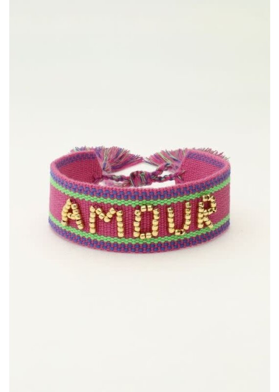 My Jewellery Paarse bohemian armband amour