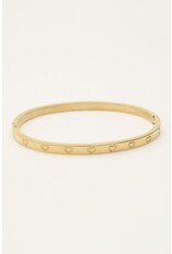 My Jewellery My Jewellery - Bangle met gegraveerde hartjes - goud