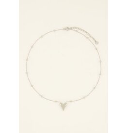 My Jewellery Middellange ketting met hart - zilver