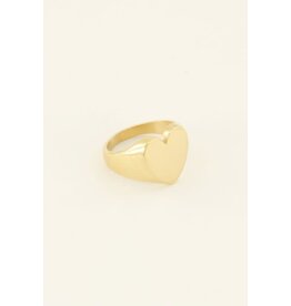 My Jewellery Statement zegelring met hartje - goud