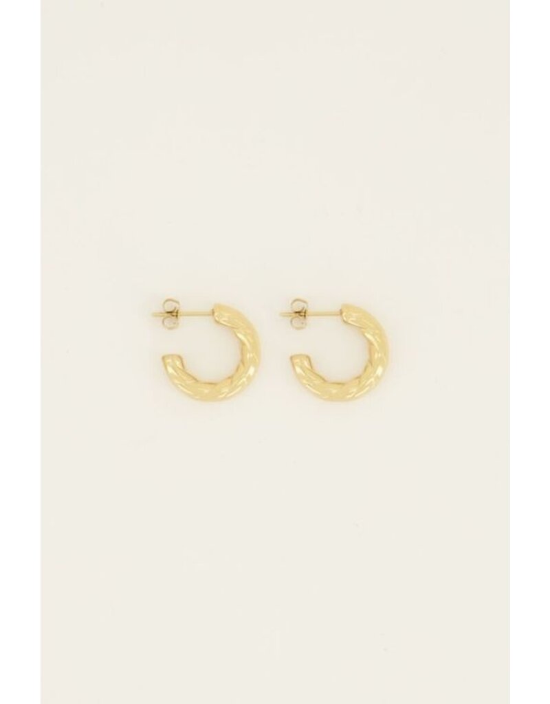 My Jewellery Oorringen met vlecht detail - goud