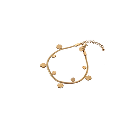 Go Dutch Label D&E - Armbandje met klavertjes - goud