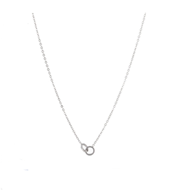 Go Dutch Label D&E - kleine dubbele cirkel ketting - zilver