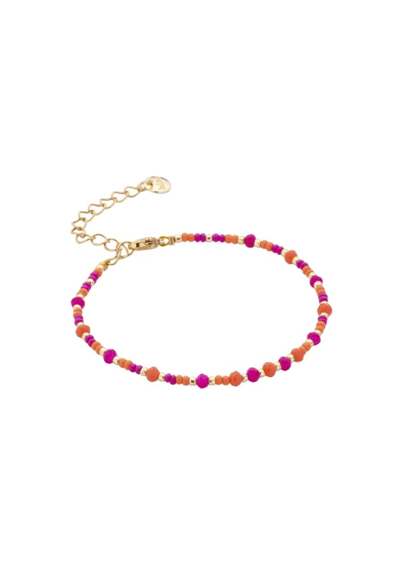 21Jewelz Miyuki beads armbandje - paars/oranje